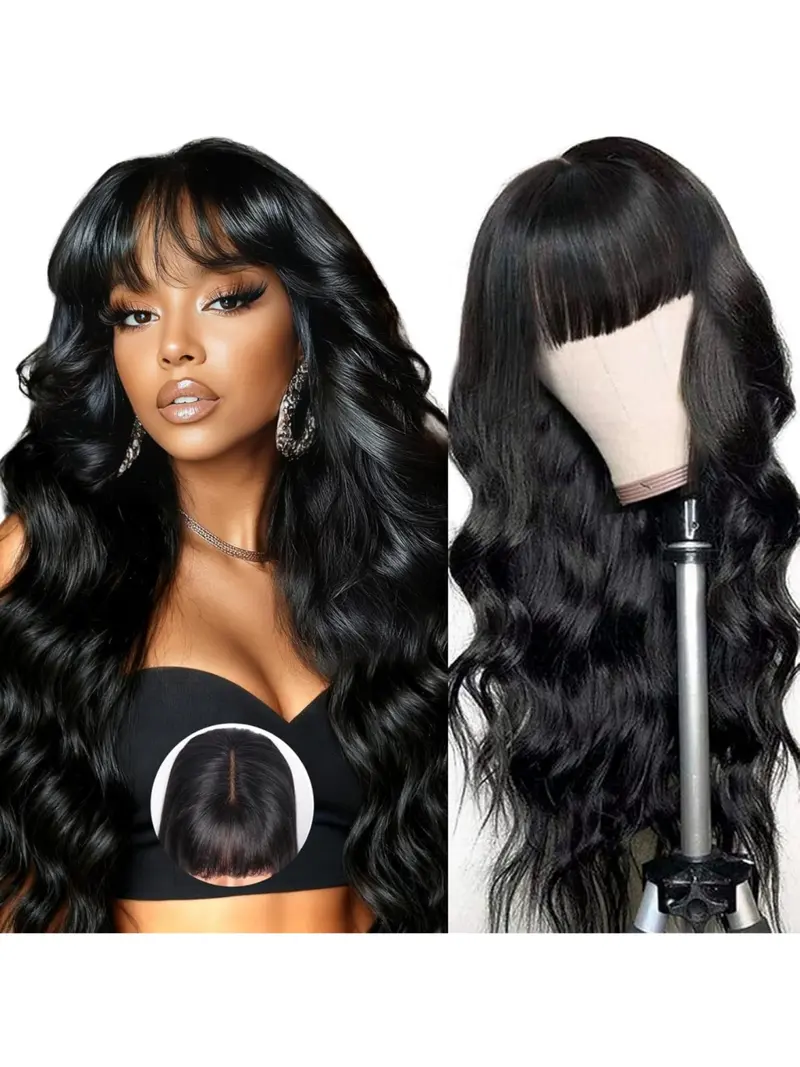 20 inch body wave wig with bangs - TikTok Shop