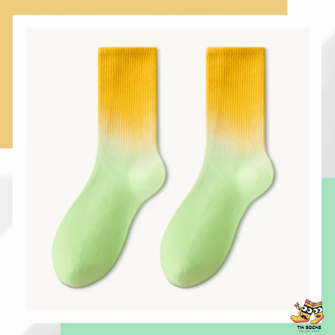 TikSocks|Fun Socks-Ombre Socks yellow green
