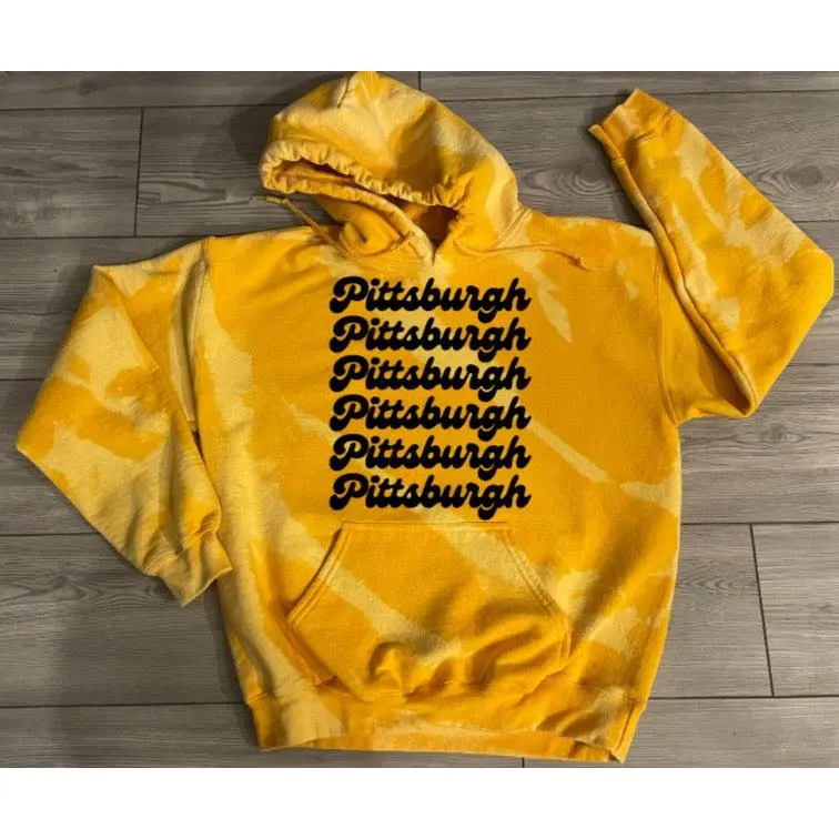 Pittsburgh Yellow Bleached Hoodie