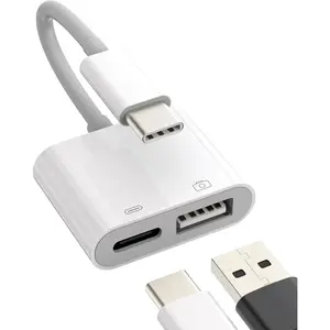 USB-C to USB Adapter(2in1) OTG Charger Dongle Type  Accessories Thunderbolt Compatible for Galaxy S20 S21 S22 FE S23 Ultra Note10 S10  iPhone15 ipad 10?Air4/5?mini6?Pro 12.9 MacBook
