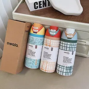 Owala 16oz Stainless Steel Water Bottle, Mini Owala Bottle with Straw, BFA Free, Cute Water Bottle, Leak Proof, Gift for Boy and Girl