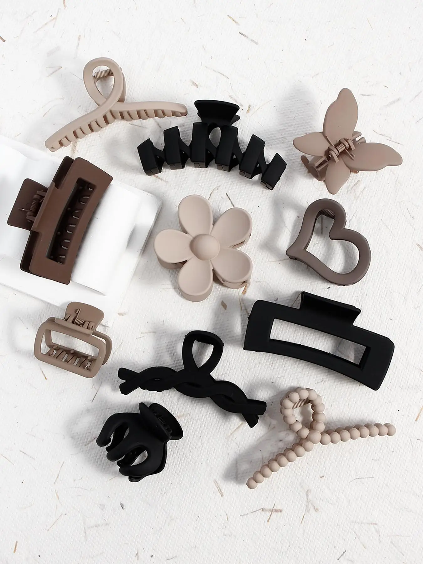 Women's Elegant Flower & Heart & Butterfly Design Hair Claws, 11pcs/set Trendy Mixed Style Non-slip Hair Claws, Casual All-match Hair Accessories for