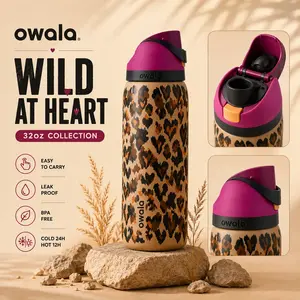 Owala Wild At Heart 32oz Leoprint Water Bottle | Limited Version With UO