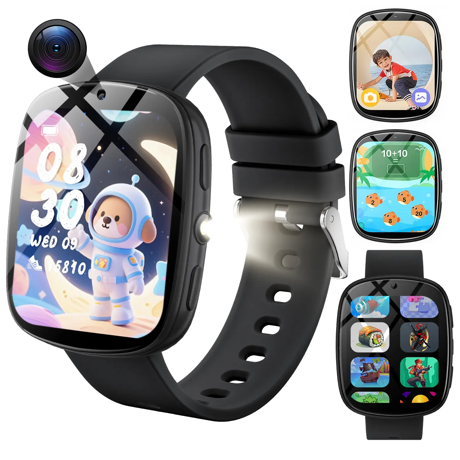 Free delivery BackToSchool Smart Watch for Kids No APP No Phone Needed, 1.83" Fitness Tracker Watch with flashlight, featuring 22 educational games. perfect for gaming watches for boys and girls aged 5-16 outdoorfun