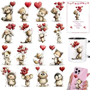 2 Sheets Valentine's Day Cute Animal Heart Love DIY UV DTF Rub On  Transfer Stickers Crafts, for Mugs, Cup Glass, Laptops, Phone Cases, Scrapbooking, Home Decor, Gift Ideas