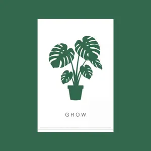 Minimalist Monstera Leaf Art Poster, A3 220 GSM Premium Hard Paper, Artistic Botanical Wall Decoration, Nature-Inspired Home & Office Gift