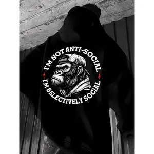 I'm Not Anti-Social I'm Selectively Social Printed Men's Hoodie & T Shirt, Sweatshirt, Humor Shirt