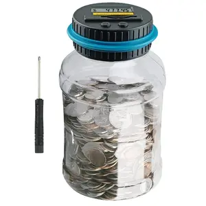 Large Piggy Bank for Adults Kids, Digital Coin Counting Bank with 1.8L Capacity, Great Coin Bank Money Jar for Adults Kids with Saving Goals, Bank for All US Coins