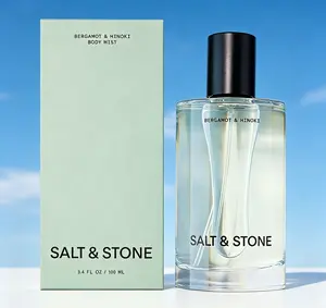 Salt & Stone Bergamot & Hinoki Body Mist 100ml, Hydrating Skincare Hair & Body Spray, Vegan Cruelty-Free Unisex Scent with Glycerin & Red Algae