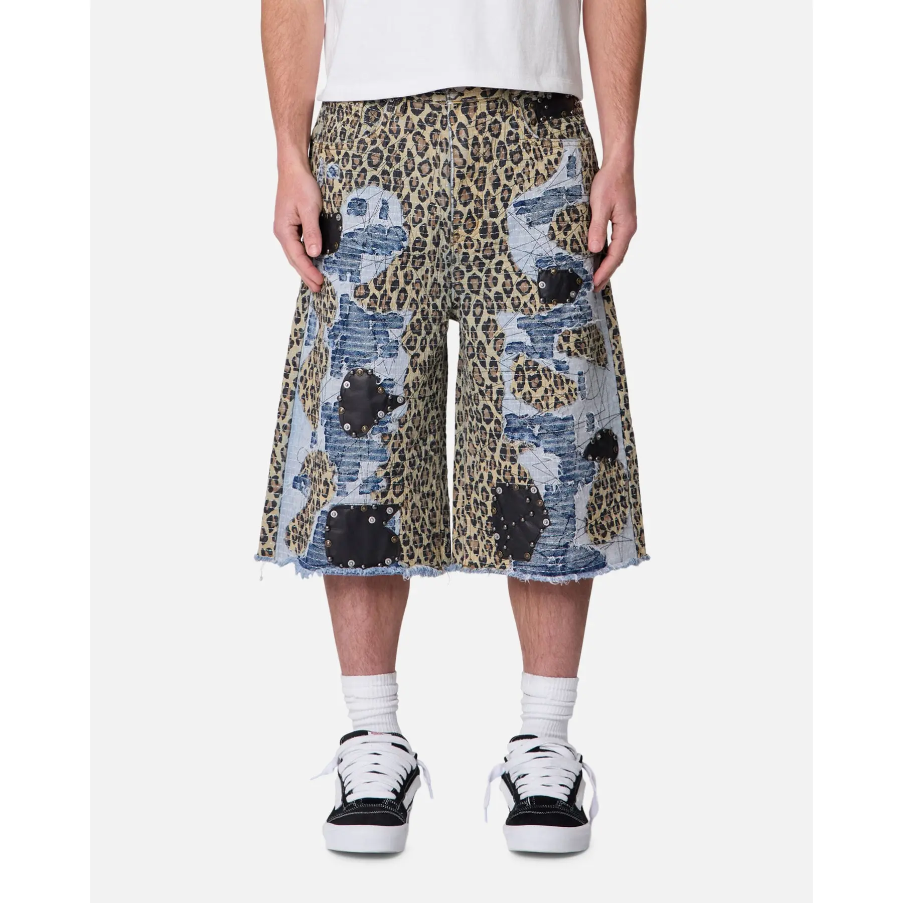 MNML Ultra Baggy Cheetah Boro Shorts Multi