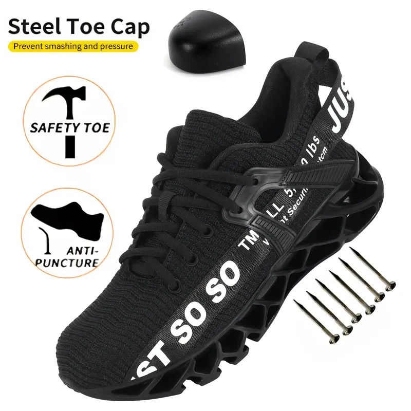 Steel Toe Shoes for Men Women Safety Cap Work Shoes No Slip Comfortable Safety Sneakers Boy Footwear Closed Worker