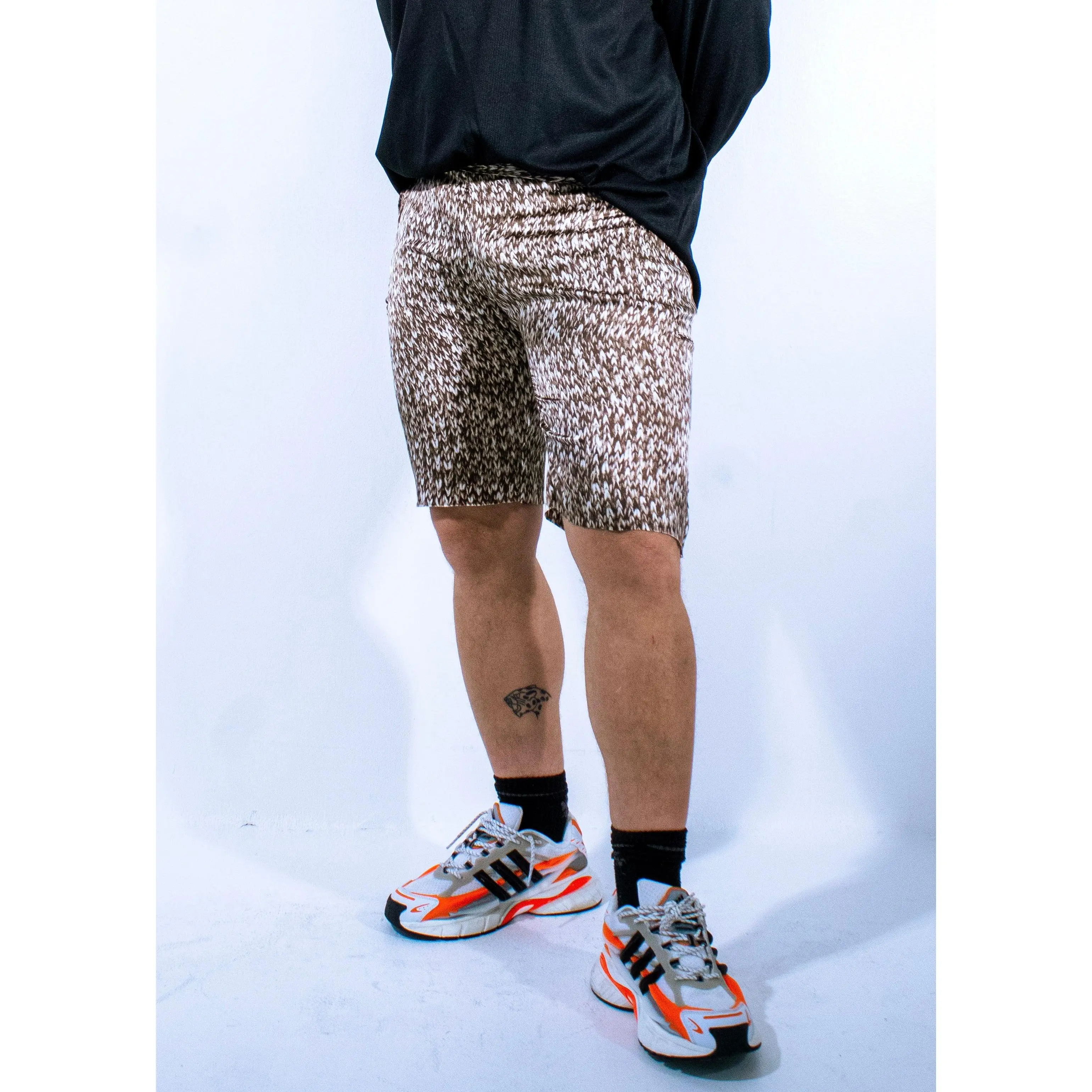 silk knit print short
