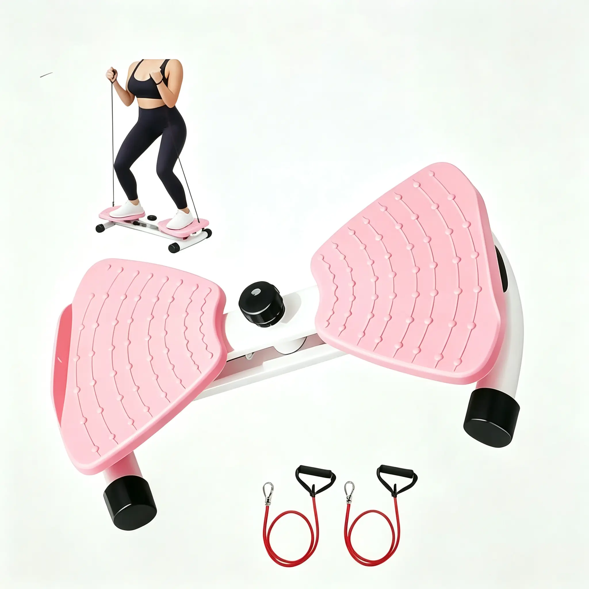 Unisex Rotation Twister Board, Multifunctional Core Trainer with Detachable Resistance Bands, Non-Slip Quiet Portable Home Fitness Equipment for Abdominal Workout, Suitable for Women &
