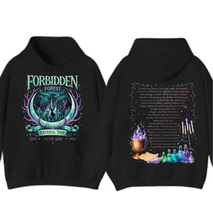Forbidden Forest Two Sided Sweatshirt, Wizarding School Book Tshirt, National Park Wizard Tee, Vintage Forest Graphic, Unisex Sweater Pullover Tee