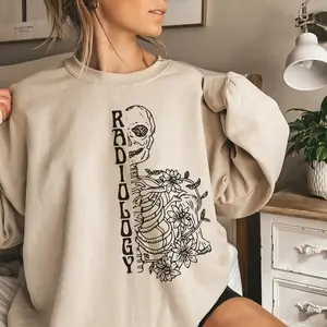 Radiology Sweatshirt – Skeleton X-Ray Tech Crewneck, Funny Radiologist Sweater Gift