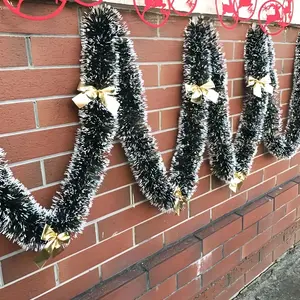 Christmas Garland Decoration, Deep & Edge Design, Wedding Celebration Holiday Snowflake Decorations, Set of 12 Bows