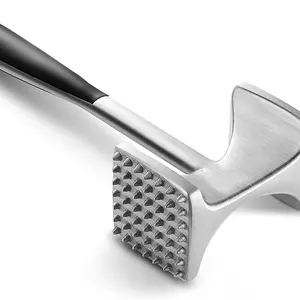 Meat Tenderizer Hammer with Comfortable-Grip Handle, Dual-side Mallet for Kitchen