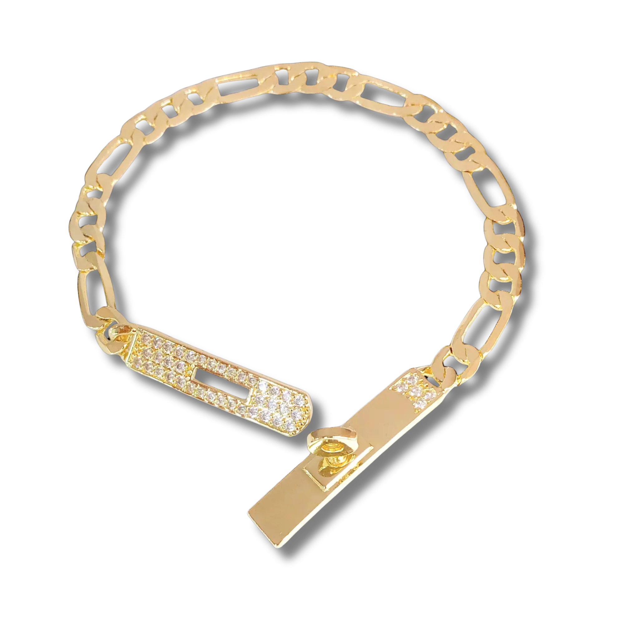 Figaro Glow Lock Bracelet