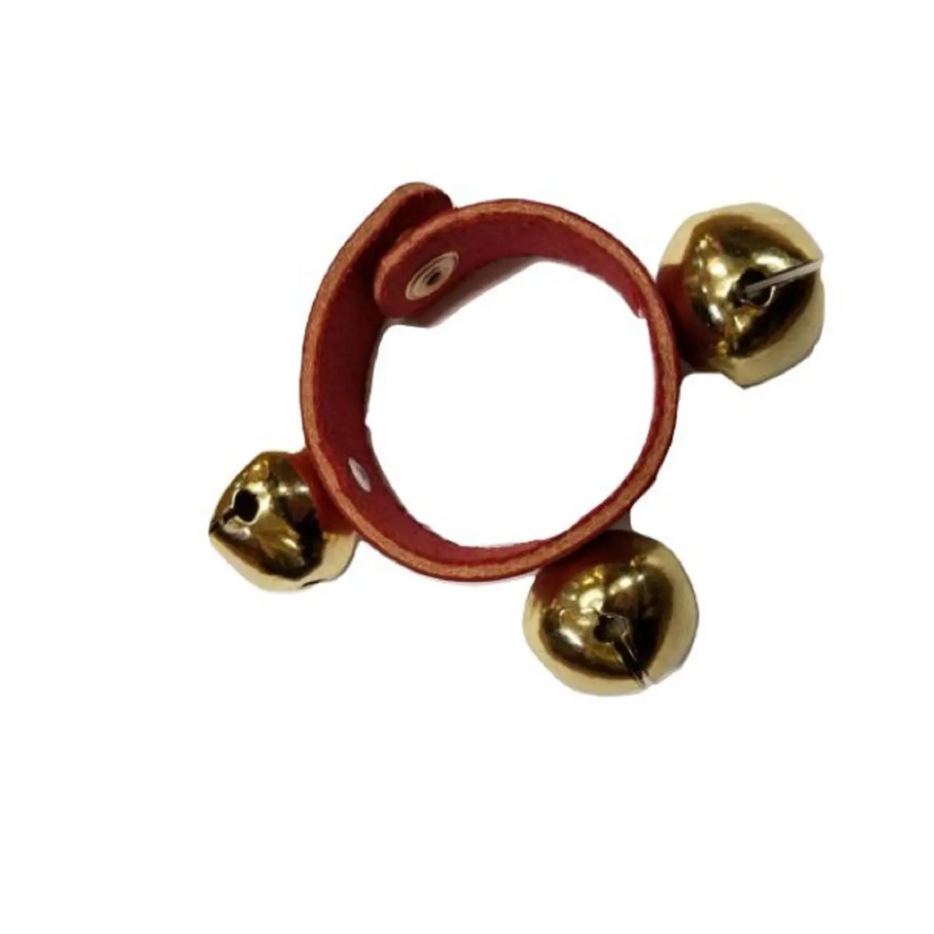 Santa Claus Bells Bracelet - Red Leather Strap - Christmas - Costume Accessory
