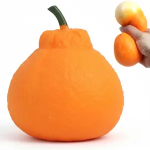 Fruit Stress Balls Large Ugly Orange Squish Toy Realistic Fruit Squeeze Toy for Adults & Kids Sensory Fidget Toys for Stress Relief and Fun 3 Inch Balls Squish Toys Squeeze Se
