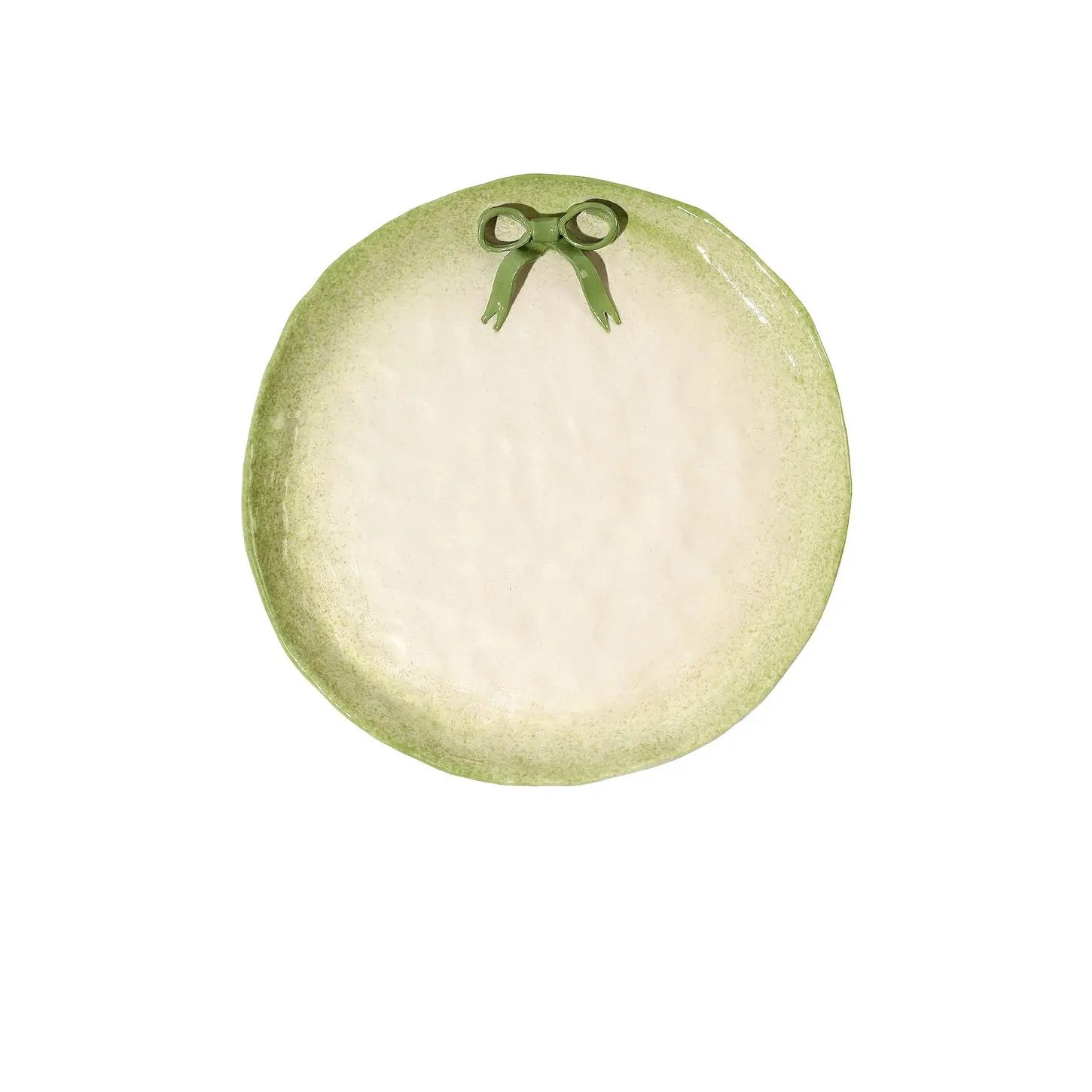 Noon & Moon BowKnot Dinner Plate in Olive Green