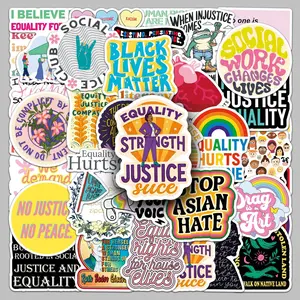 50PCSsocial Justice Series Stickers, Suitable for Faith-based Designs Such As Scrapbooks, Diaries, Laptops, Water Bottles, Cars, Etc., with Positive Messages As Gifts