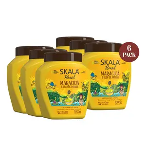 Skala Expert Maracuja 35.2 oz 6-Pack Brazilian Curly Hair Treatment with Castor Oil & Panthenol, Strengthens, Repairs, Hydrates & Adds Shine