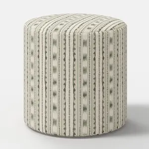Tambor Ottoman Ikat Stripe Moss - Threshold