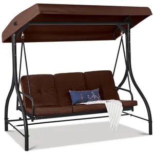 Best Choice Products 3-Seat Outdoor Converting Canopy Swing Glider Patio Hammock w/ Removable Cushions Best Choice Products 3-Seat Outdoor Converting Canopy Swing Glider Patio Hammock w/ Removable Cushions