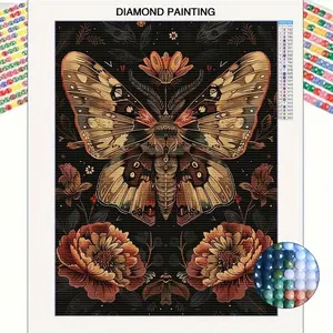 1pc, Adult 5D Diamond Painting Kit, Butterfly, Butterfly Design, Full Drill Art Set, Rhinestone Painting Craft, Round Diamond DIY Project for Beginners and Hobbyists, Mosaic Wall Art, Home Wall Decoration, Suitable for Home Decor