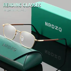 NRDZQ Lightweight Metal Frame Blue Light Blocking Reading Glasses 100-300 Degree, Unisex High Definition Lens, Ergonomic Design, Soft Silicone Nose Pads