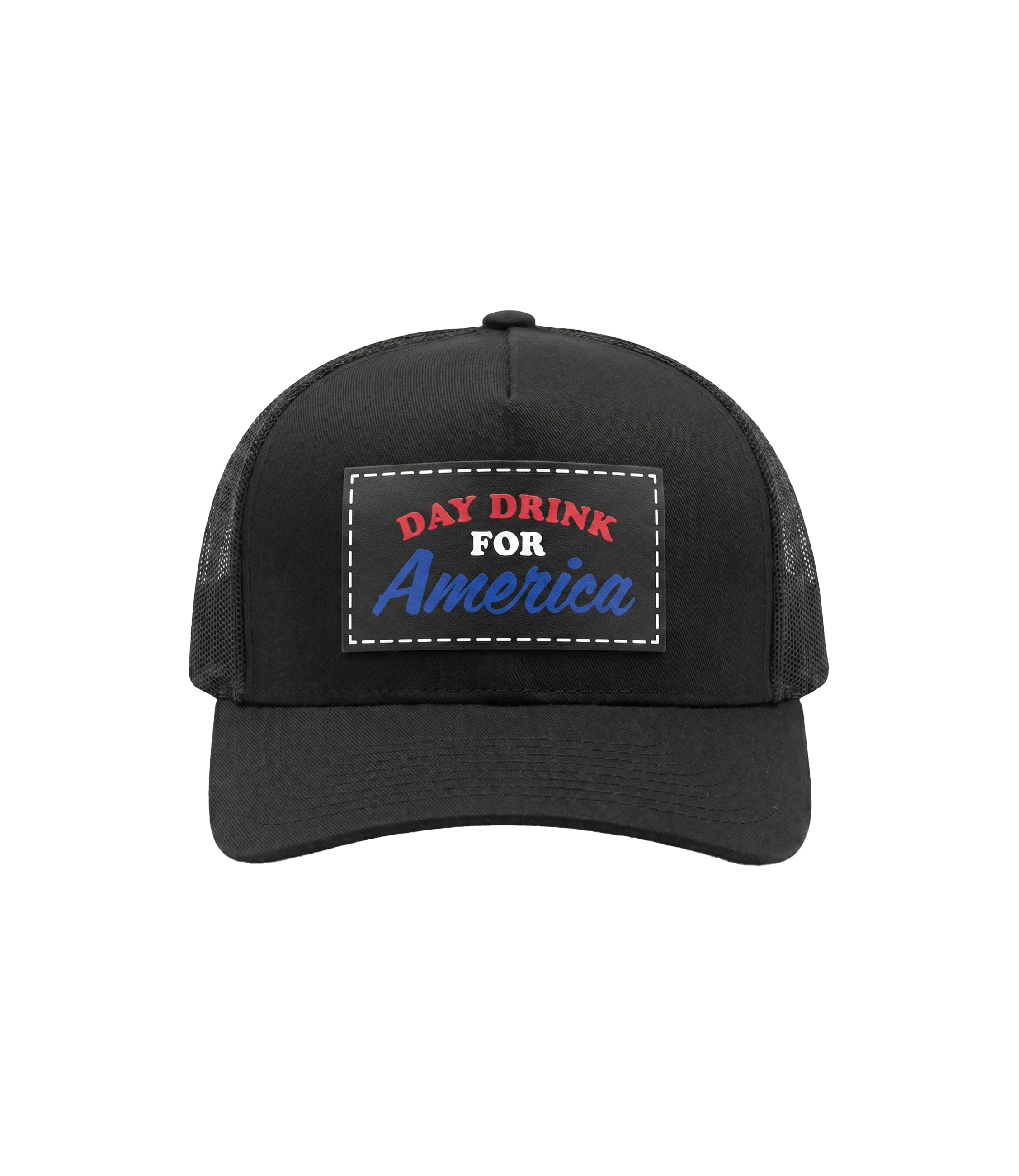 American Patriotic Visor Hat for Men & Women with "Day Drink For America" Commemorative Patch, Classic Trucker Cap with Breathable Mesh Back, Commemorative Patch Hats, American Patriotic Hats, Colorful Patch Hats