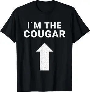 100% cotton Unisex I´m with the Cougar Humor Halloween Birthday Gift T-Shirt T-Shirt
