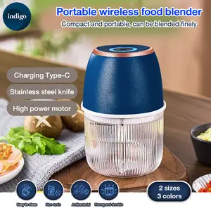 300ml/350ml Rechargeable Mini Blender Spin Chopper Grinder Mixer Mincer Garlic Chili