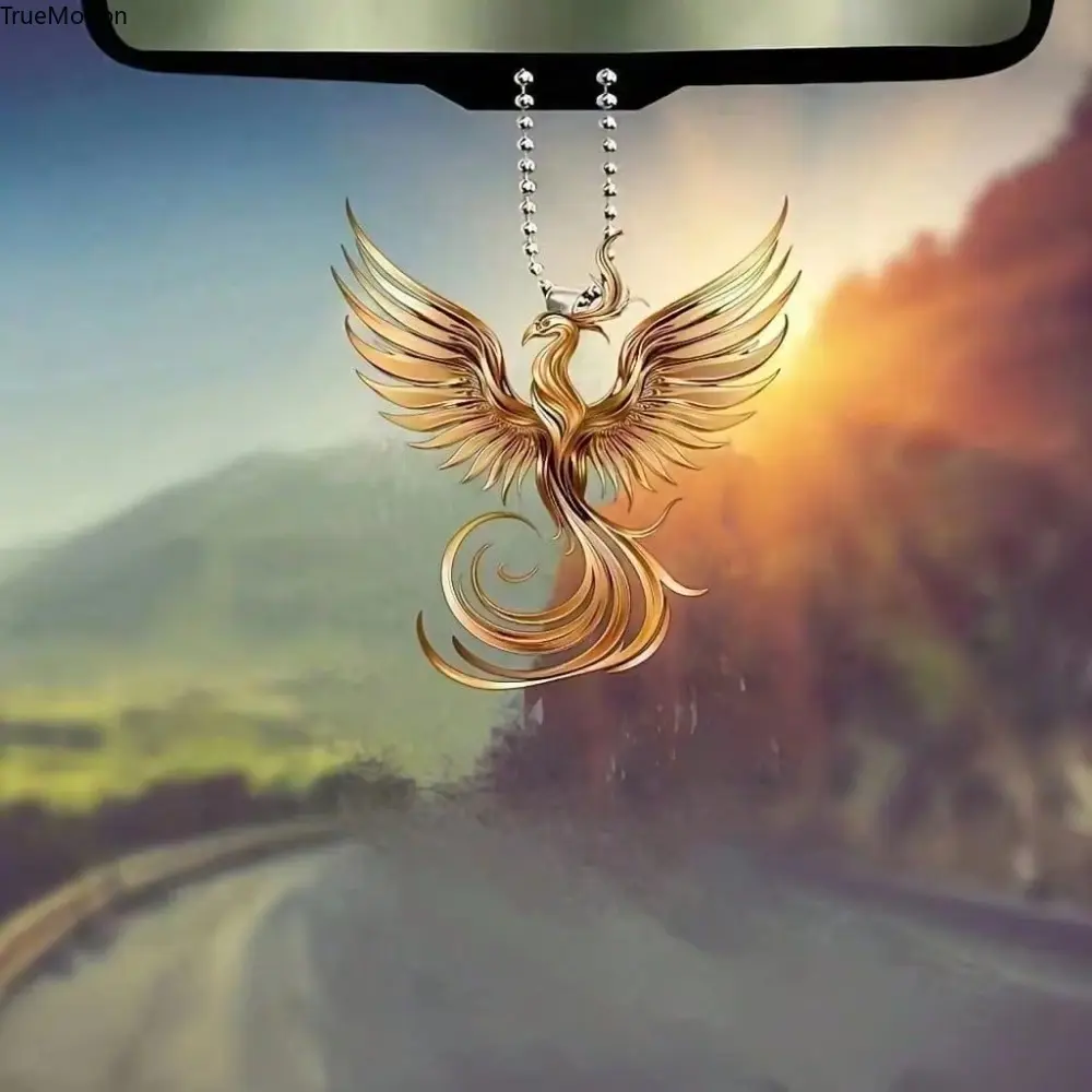 Elegant Auspicious Phoenix Car Keychain - Dual-Use Aesthetic Accessory, Key Ring, Car Decor Gift, Ideal for Christmas Gifting, Aesthetic Car Accessory