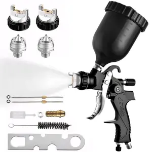 Air Spray Gun Premium Kit, Easy to Use, Paint Gun for Cars & House DIY Painting, High Atomization Pneumatic Sprayer, 1.3/1.5/1.7mm Nozzles, with Paint Sprayer Accessories