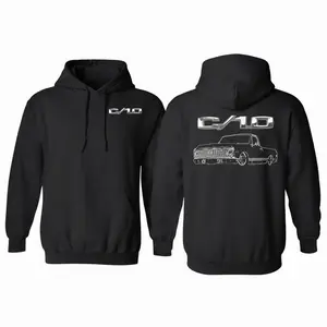 Vintage Chevy C10 Hoodie - Classic 1972 Custom Pickup Truck Graphic Sweatshirt - Men's Streetwear Gift Apparel