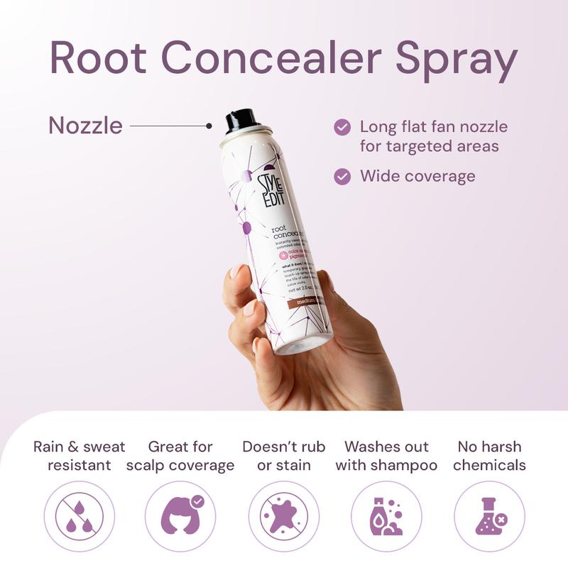 Style Edit Travel Essentials Hair Duo Root Concealer Spray Full Size & Travel Size | Instant Gray Root Concealer for Grays and Roots Coverage | Black