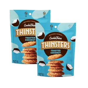 Thinsters Cookie Thins Cookies, Toasted Coconut, 16oz (Pack Of 2), Non-GMO, Peanut Free, No Corn Syrup, Crunchy Cookies, No Artificial Flavors, Colors, or Preservatives