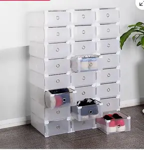 10Pcs Plastic Stackable Shoe Storage Organizer Box Boxes