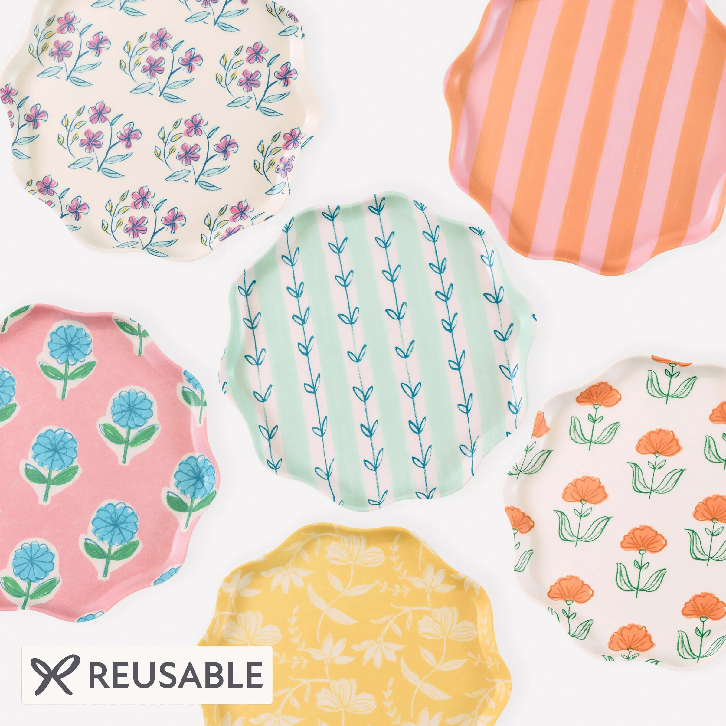 Flora Reusable Small Plates (x 6)