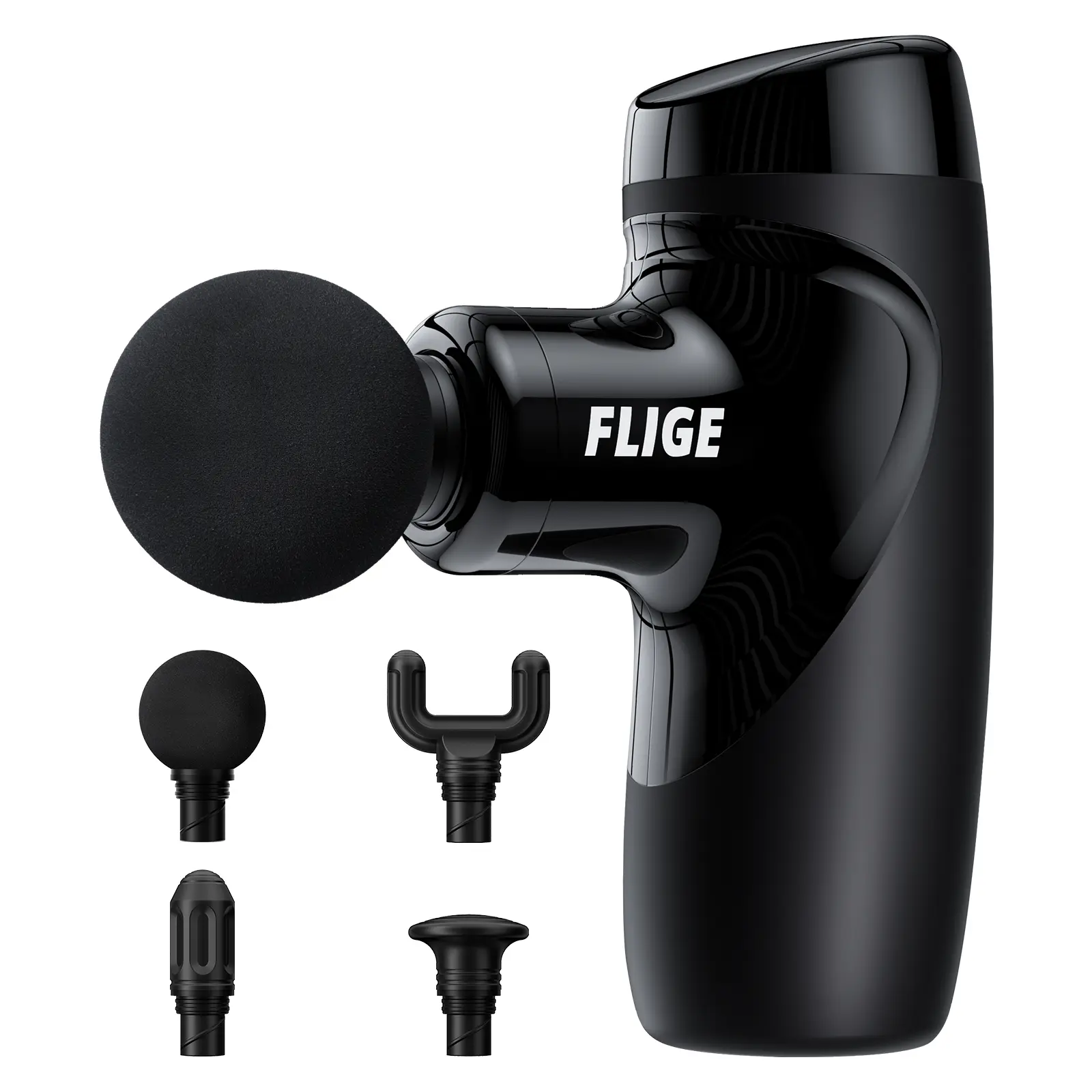Auraflux Deep Tissue Massage Gun, Portable Percussion Massager with 7mm Amplitude, Up to 3000 RPM, 5 Speed Levels, Quiet 45dB Brushless Motor, 4 Massage Heads, 2.5H Battery Life, USB-C Charging, Relaxation Gift for Men & Women, Black