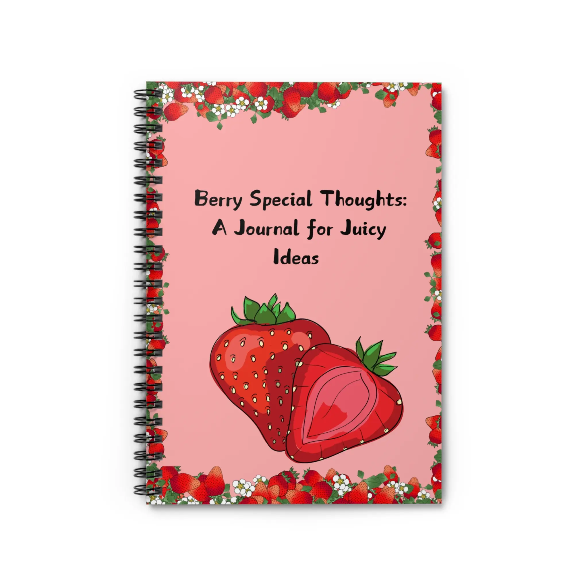 Berry-Themed Spiral Notebook, Journal for Juicy Ideas, Strawberry Design for Creativity, Cute Gift for Writers, Summer Vibes