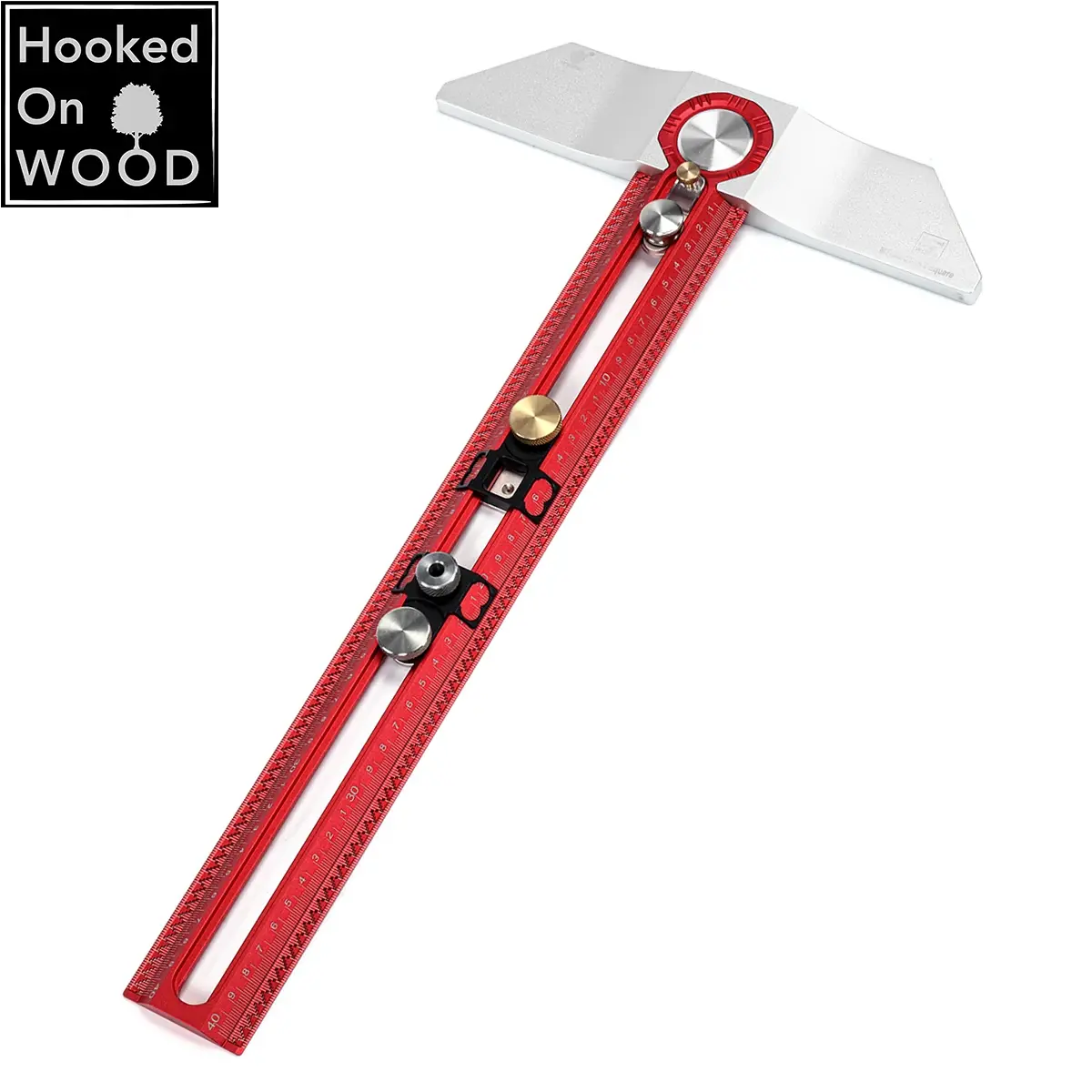 HONGDUI Woodworking Protractor Scriber - Adjustable Aluminum Alloy Sliding T-Square Ruler, Precision Drawing Tool with Angle Adjustment Scale, Hand Measuring Tool for Craftsmen, Designers, Engineering Projects (Includes Mechanical Pencil)