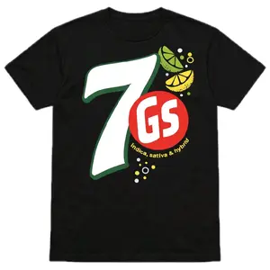 7gs Black Tshirt with Indica Sativa Hybrid Design for Comfortable Everyday Wear