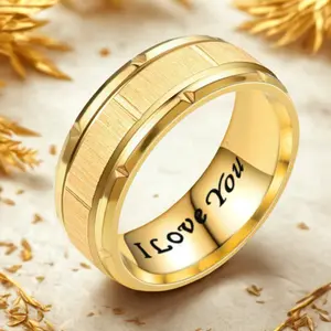 This stylish gold-plated men's ring is perfect as a gift for men to wear daily on festive occasions, weddings, and engagements.
