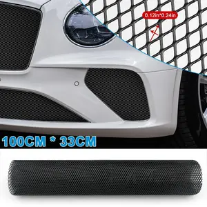 40"x13" Universal Car Grill Mesh, Black Aluminum DIY Bumper Grille Insert & Radiator Protector