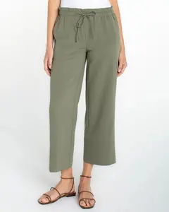 Pull On Wide Leg Crop Trouser