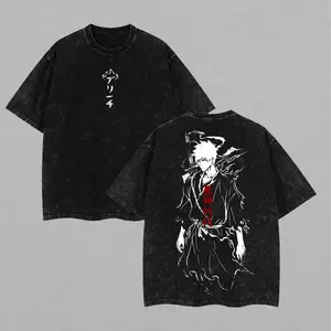 Ichigo Washed Tee – Bleach Oversized Anime T-Shirt, Heavy Cotton T-shirt