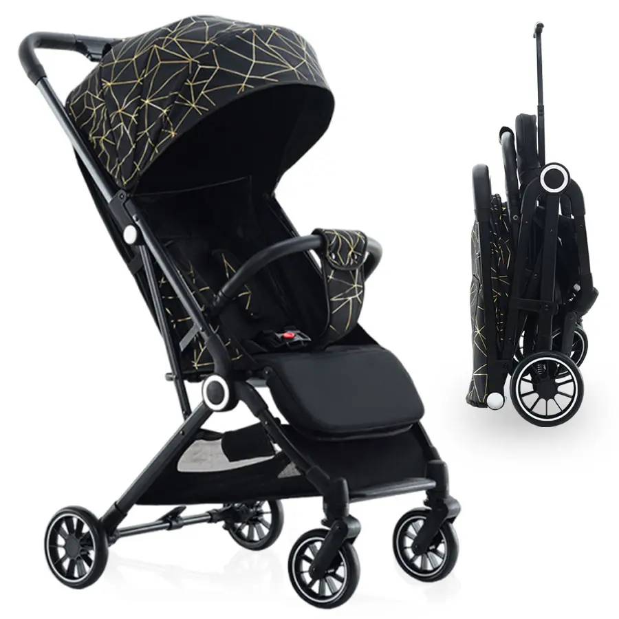 Lightweight Baby Stroller, All-Round Stroller for Babies 0-3 Years Old: One-Click Fold, Only 11.68 lbs, Features Large Storage Basket,  Suitable for Travelling